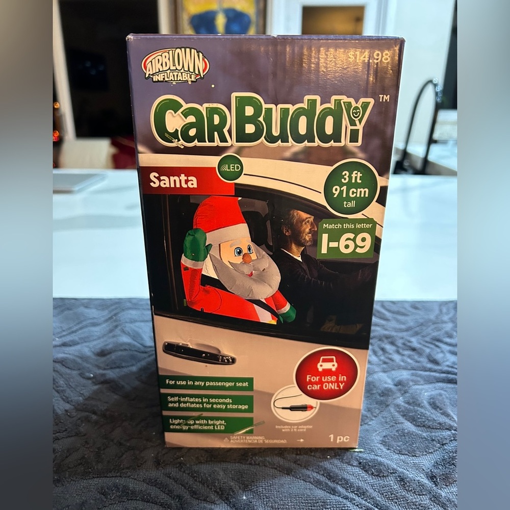 Gemmy Car Buddy Santa 3 Ft Inflatable – NIB 2020 LED Christmas